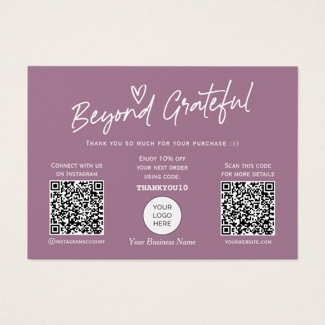 Cartões de agradecimentos de código QR do Script M (Frente)