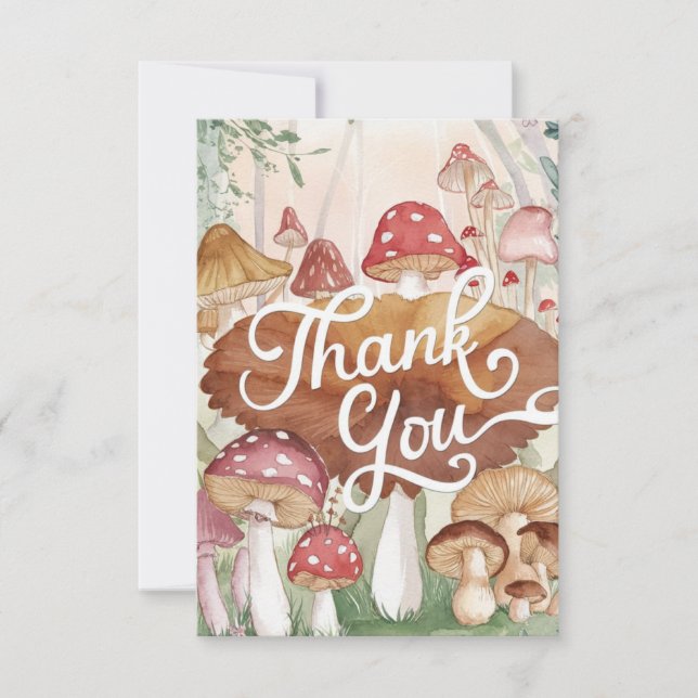 Cartões de agradecimentos de Cogumelo da Floresta  (Frente)