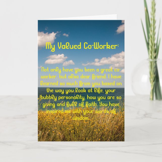 Cartões de agradecimentos de Colaborador com Valor (Frente)