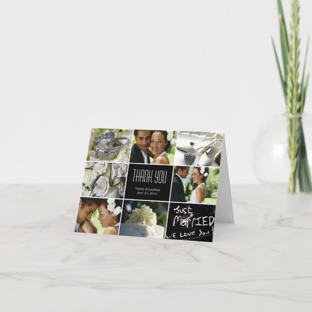 Cartões de agradecimentos de Colagem de Casamento  (Frente)
