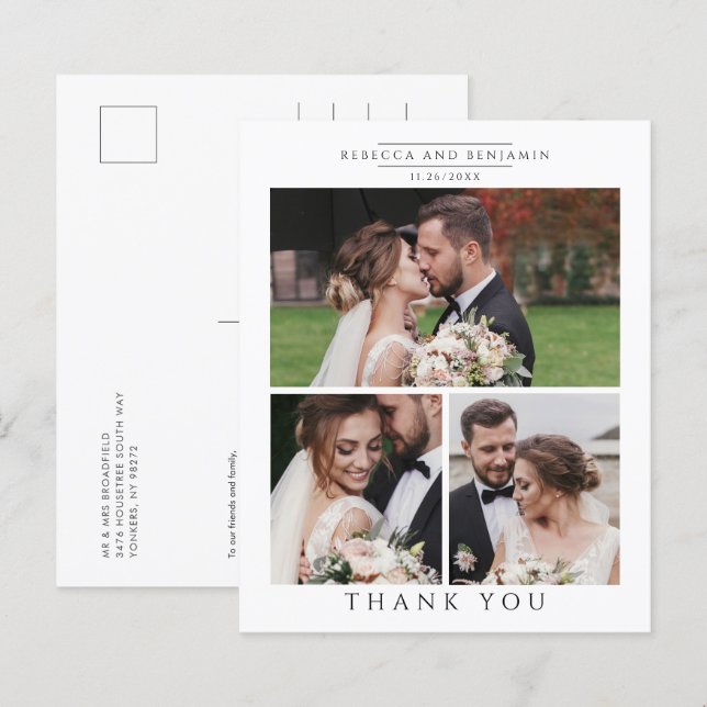 Cartões de agradecimentos de Colagem de Fotos de C (Frente/Verso)