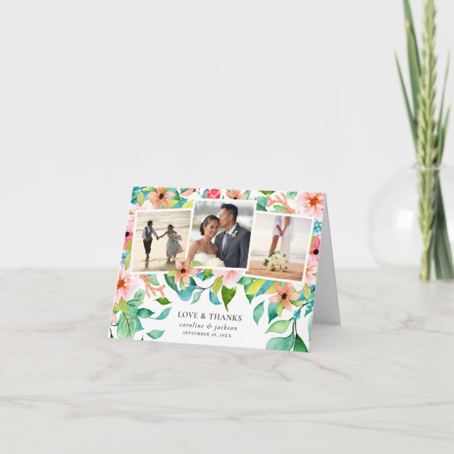 Cartões de agradecimentos de Colagem de Fotos de F (Frente)