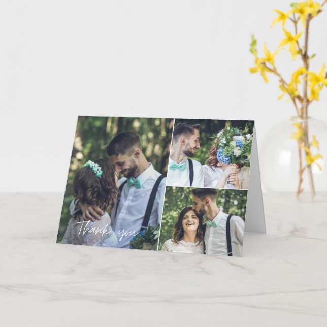 Cartões de agradecimentos de Colagem de Fotos no D (Flor Amarela)