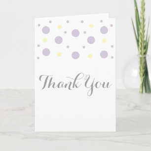Cartões de agradecimentos de Confetti Amarelo Roxo