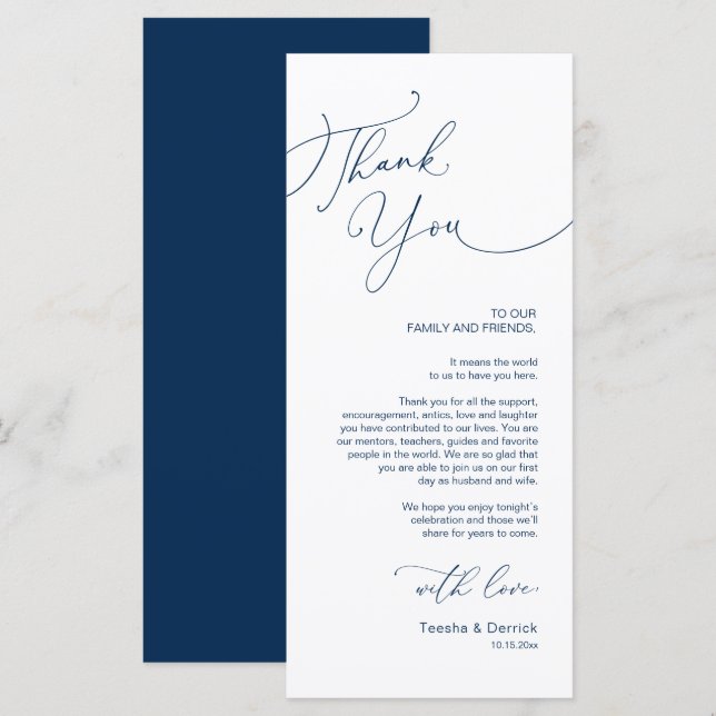 Cartões de agradecimentos de Configuração de Local (Frente/Verso)