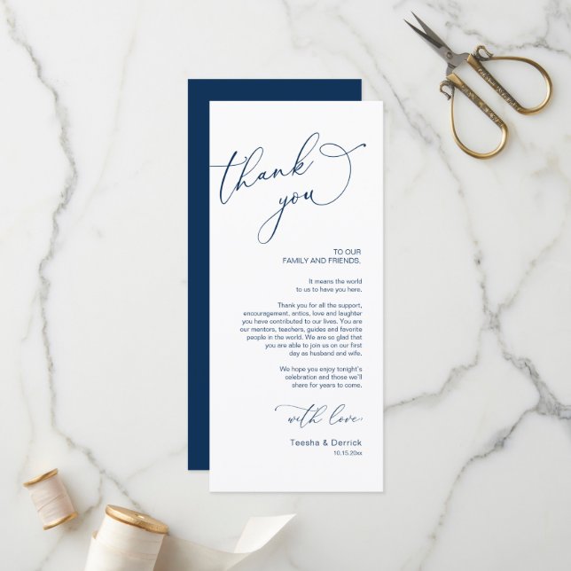 Cartões de agradecimentos de Configuração de Local (Frente/Verso In Situ)