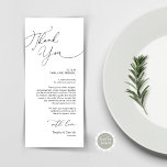 Cartões de agradecimentos de Configuração de Local<br><div class="desc">Esta é a caligrafia romântica moderna, em preto, Place Setting Obrigado Cards. Compartilhe o amor e mostre seu apreço aos seus convidados, quando eles sentarem em seu assento e lerem esse obrigado encantador personalizado que você coloca com o cartão de ajuste. É uma maneira maravilhosa de acabar com a sua...</div>