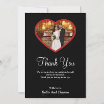 Cartões de agradecimentos de coração Dentro A de f