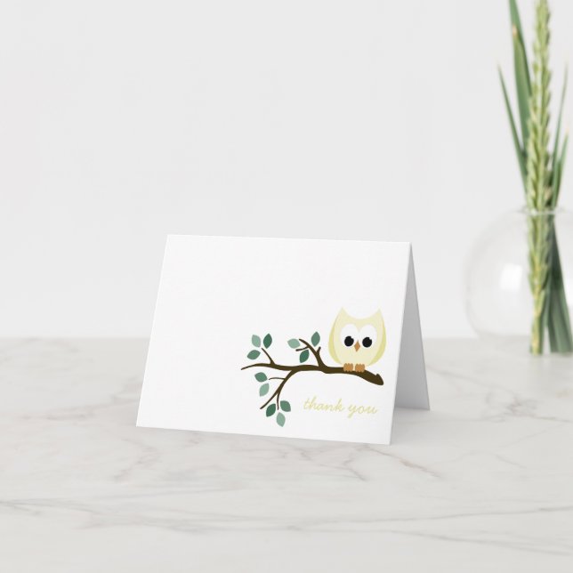 Cartões de agradecimentos de Coruja Amarela (Frente)