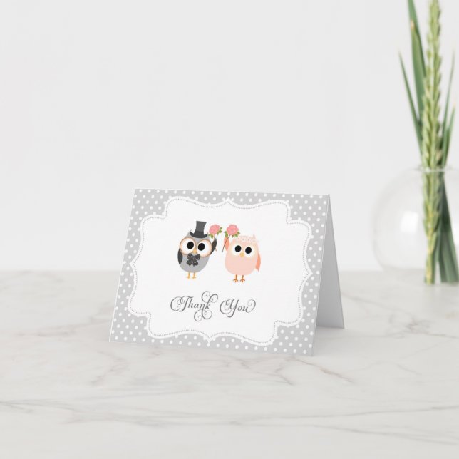 Cartões de agradecimentos de Corujas Cutas (Frente)