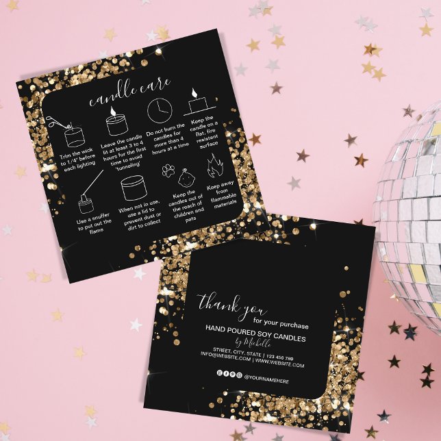 Cartões de agradecimentos de cuidado com velas Adi (Criador carregado)