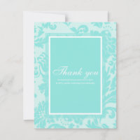 Cartões de agradecimentos de damasco teal