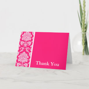 Cartões de agradecimentos de Damask Rosa-Quente