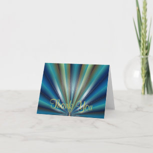 Cartões de agradecimentos de Design de cor azul-ve