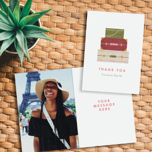 Cartões de agradecimentos de despedida de bagagem 