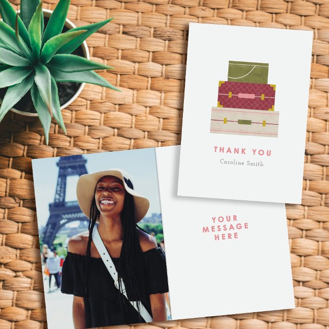 Cartões de agradecimentos de despedida de bagagem  (Criador carregado)