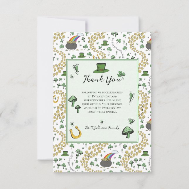 Cartões de agradecimentos de Dia de São Patrício V (Frente)