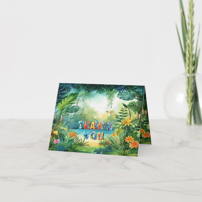 Cartões de agradecimentos de dinossauro bonito (Frente)