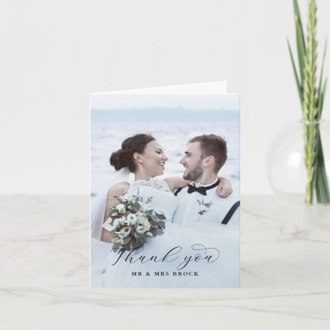 Cartões de agradecimentos de dobra do modelo de fo (Frente)