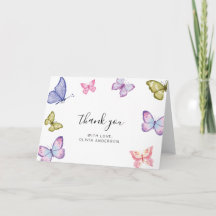 Cartões de agradecimentos de dobrar borboletas