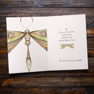 Cartões de agradecimentos de Dragonfly Elegante