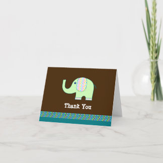 Cartões de agradecimentos de elefante bebê