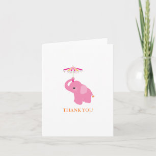 Cartões de agradecimentos de Elefante Rosa