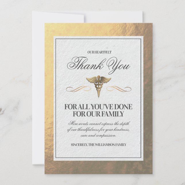 Cartões de agradecimentos de Enfermeiro (Frente)