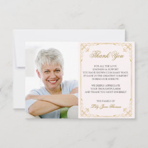 Cartões de agradecimentos de espiral Dourado da V