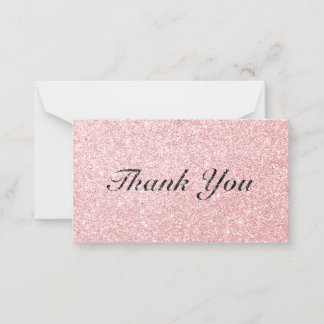 Cartões de agradecimentos de estilo de brilho rosa
