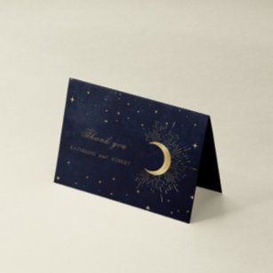 Cartões de agradecimentos de Estrelas Azuis Dourad