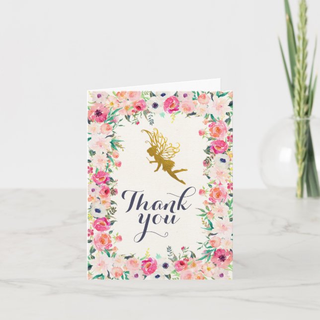 Cartões de agradecimentos de fadas (Frente)