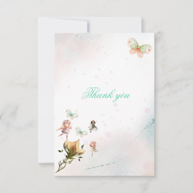 Cartões de agradecimentos de fadas (Frente)