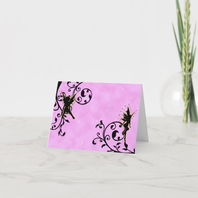Cartões de agradecimentos de fantasia de fada leve (Frente)