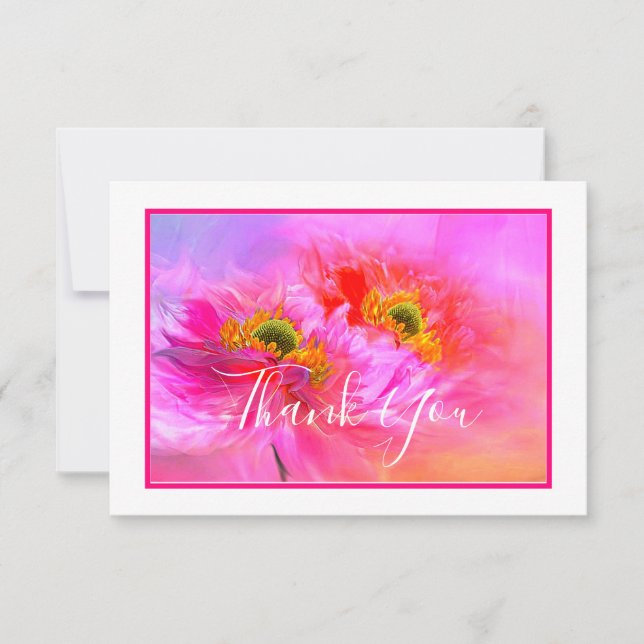 Cartões de agradecimentos de fantasia floral (Frente)