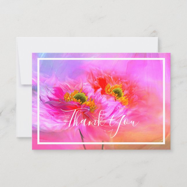Cartões de agradecimentos de fantasia floral (Frente)