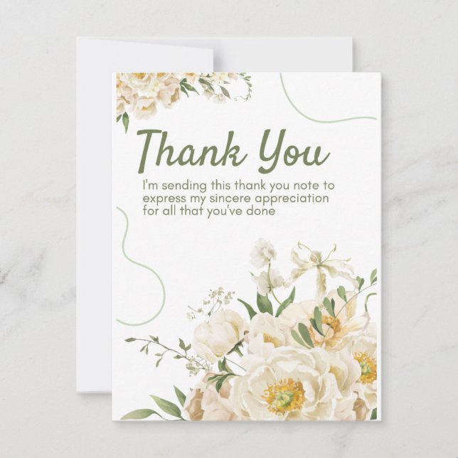 Cartões de agradecimentos de férias verde orgânico (Frente)