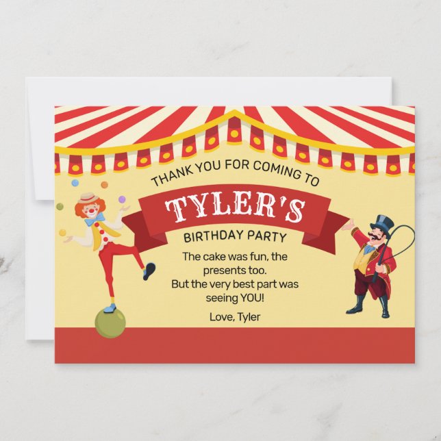 Cartões de agradecimentos de Festa de aniversário  (Frente)