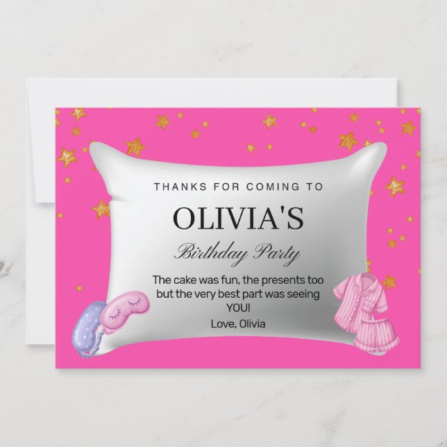 Cartões de agradecimentos de Festa de aniversário  (Frente)