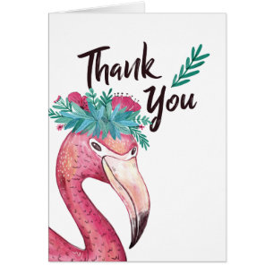 Cartões de agradecimentos de Flamingo Rosa-Tickle