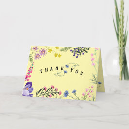 Cartões de agradecimentos de flor selvagem