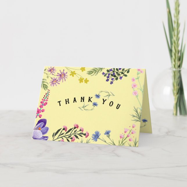 Cartões de agradecimentos de flor selvagem (Frente)
