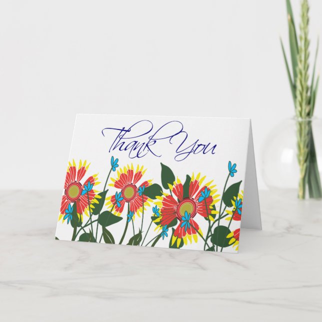 Cartões de agradecimentos de flor selvagem (Frente)