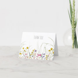 Cartões de agradecimentos de flor selvagem de aqua