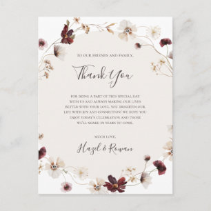 Cartões de agradecimentos de Flor Selvagem de Cobr