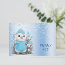 Cartões de agradecimentos de Flores Azuis de Pato 