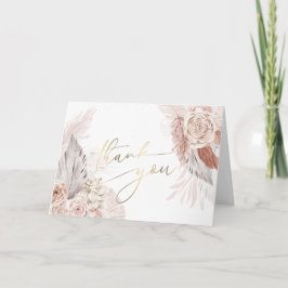 cartões de agradecimentos de flores boho