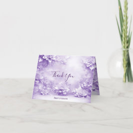 Cartões de agradecimentos de Flores Brancas Roxas