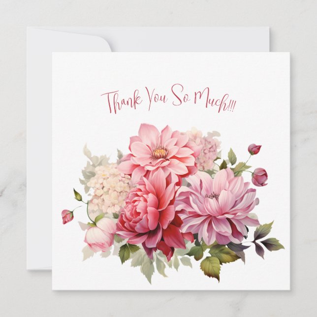 Cartões de agradecimentos de Flores de Aquarelas d (Frente)