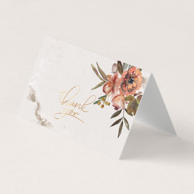 Cartões de agradecimentos de Flores de Outono de A (Frente)